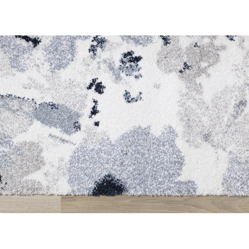 Red Barrel Studio® Mckenzie Performance Gray/Cream/Blue Rug & Reviews